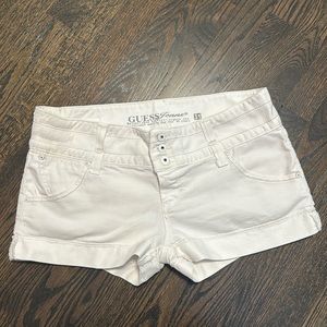Vintage y2k low rise Guess white shorts.